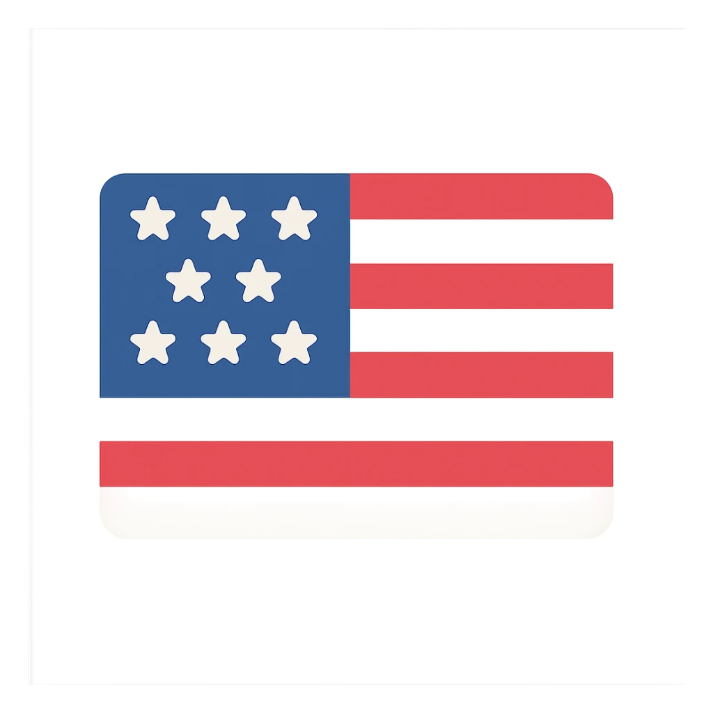 American flag, bold colorful icon, emphasizing blue field with white stars and red and white stripes sticker