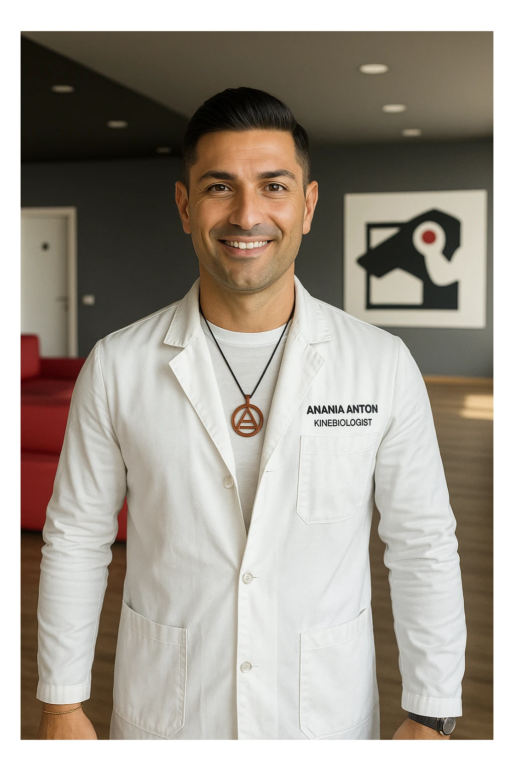 Kinesiologo chiamato Antonio Anania, immagini iperrealistiche sticker