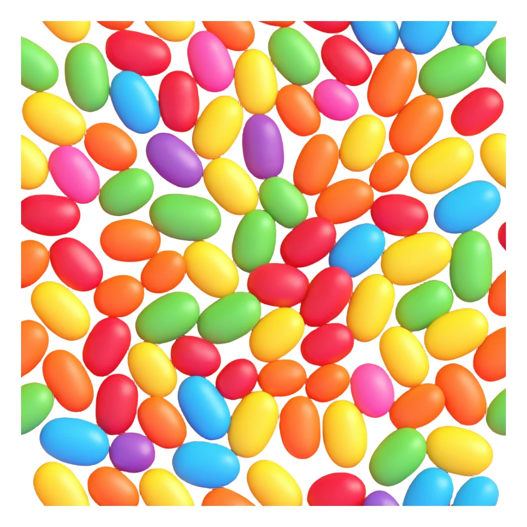 colorful jelly beans candy, transparent background sticker