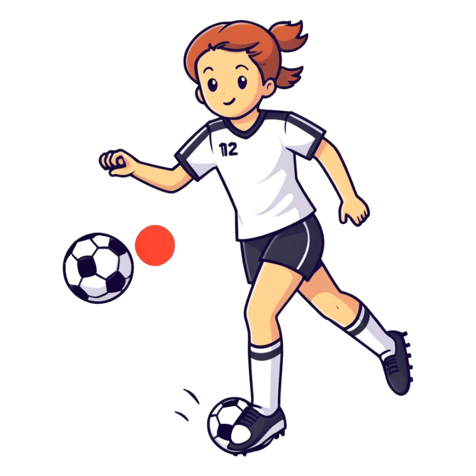 Girl scoring a goal in soccer  sticker