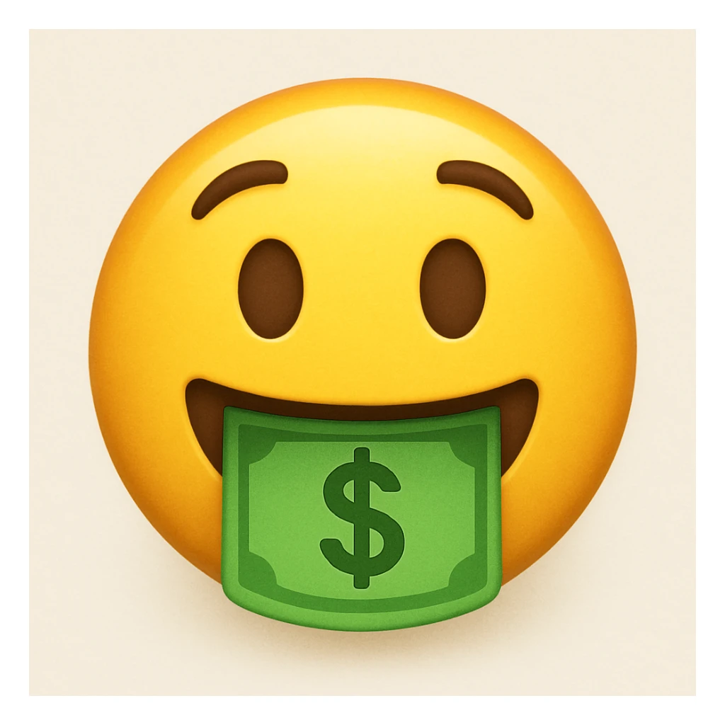 emoji with money mouth sticker