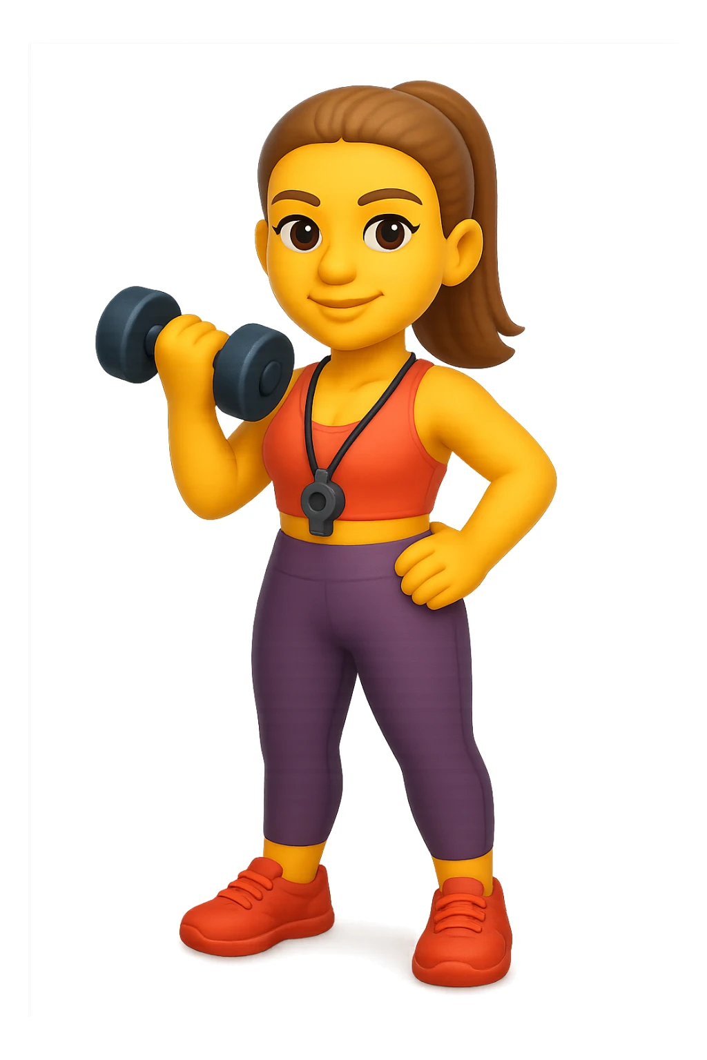emoji 3d stile iphone che rappresenta una personal trainer donna 3d sticker