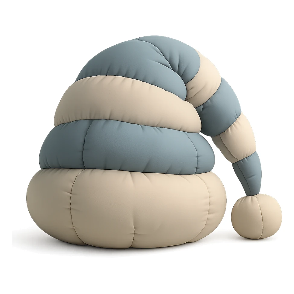 blue and white striped sleep cap in cushion style sticker