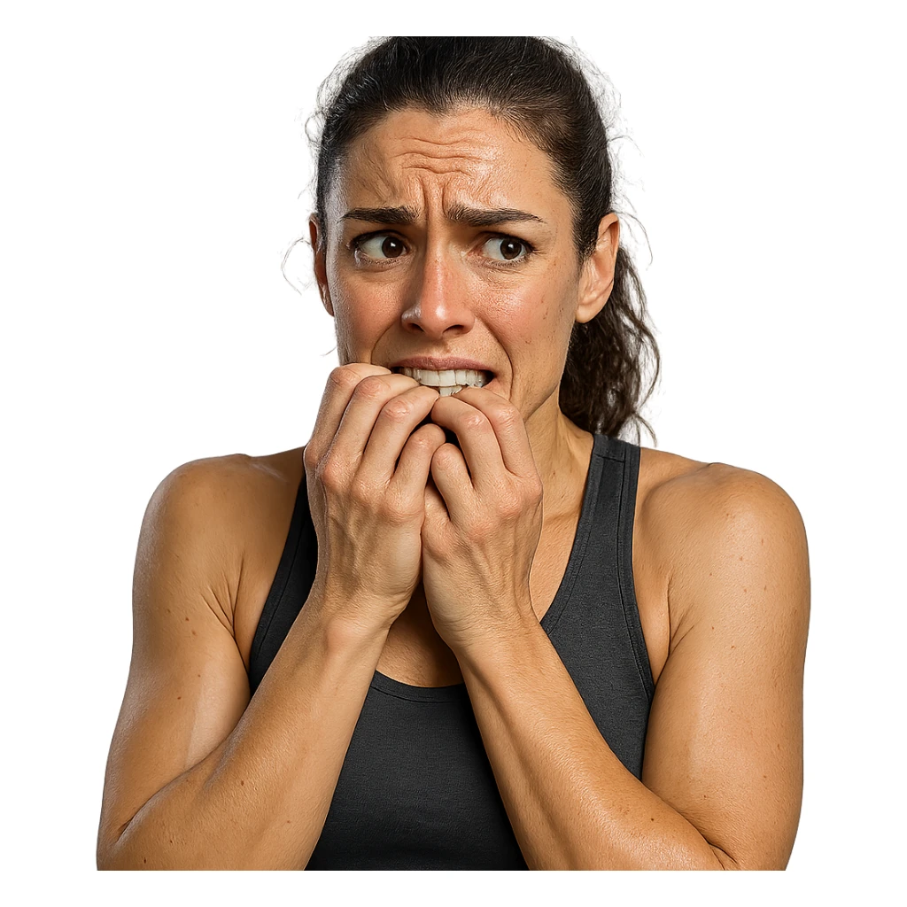 donna fitness nervosa, iperrealistica 4k sticker