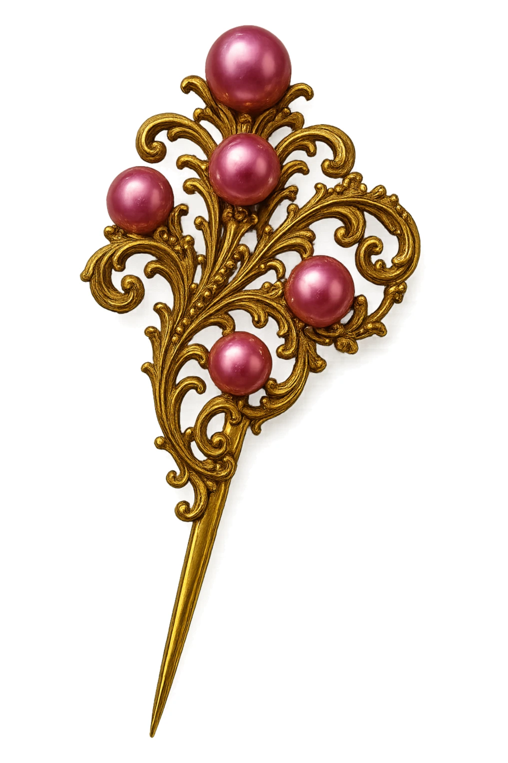 pink pearl hairpin, luxurious and bold sticker