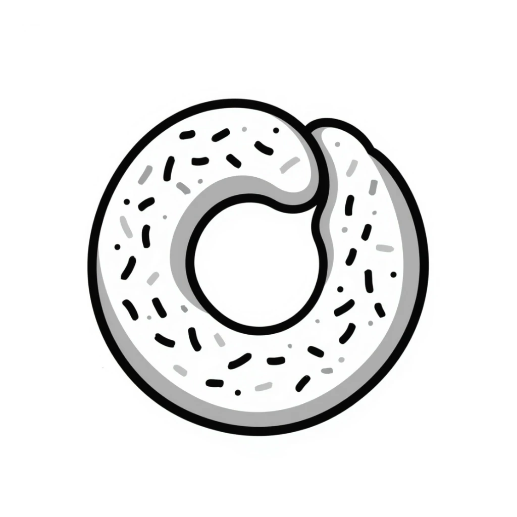 simit, the classic Turkish sesame bagel, hand-drawn doodle style sticker