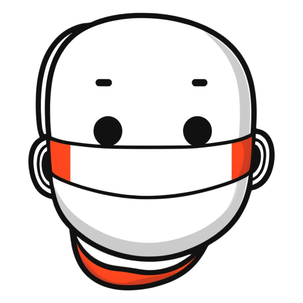 cartoon face with tape over the mouth sticker