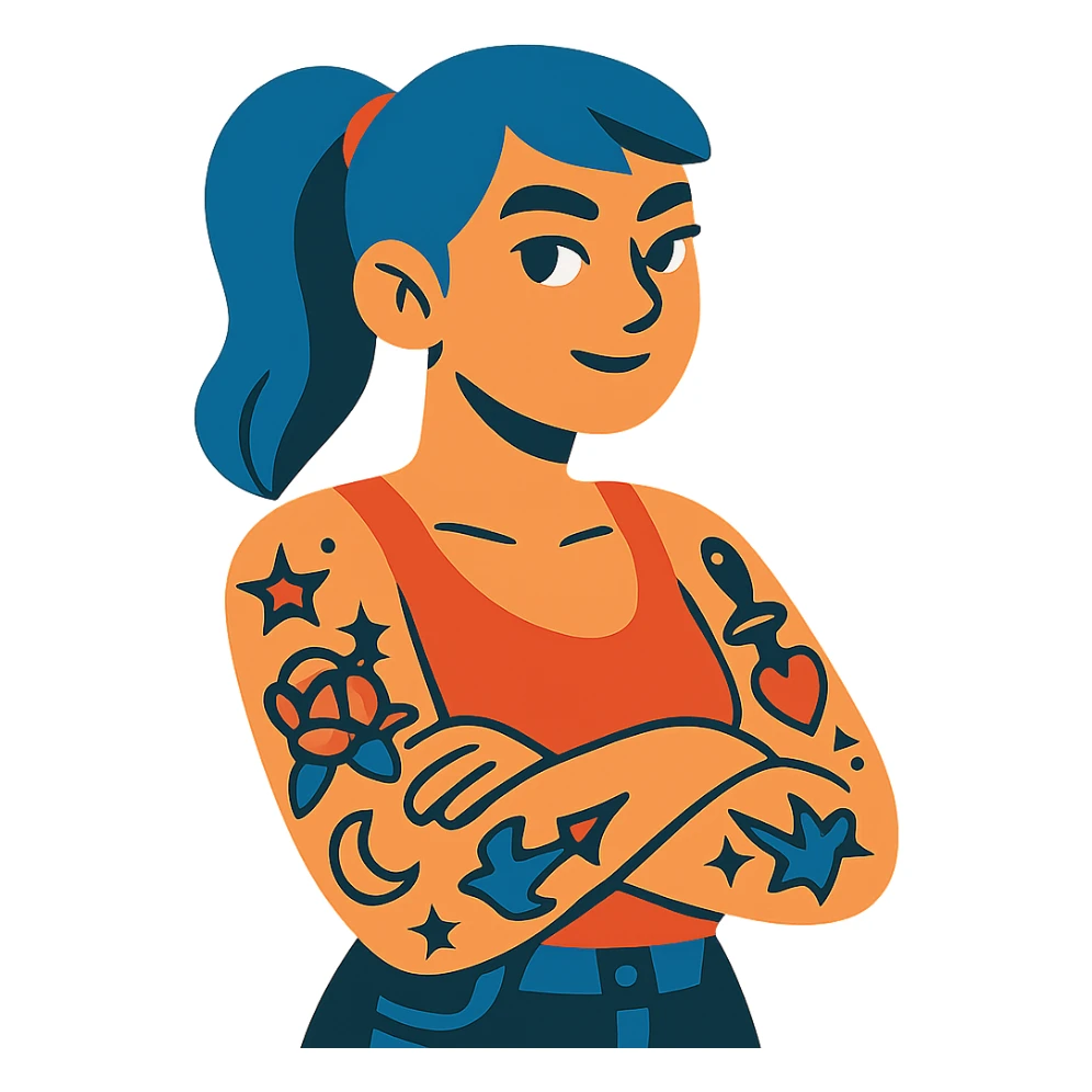 tattooed girl sticker
