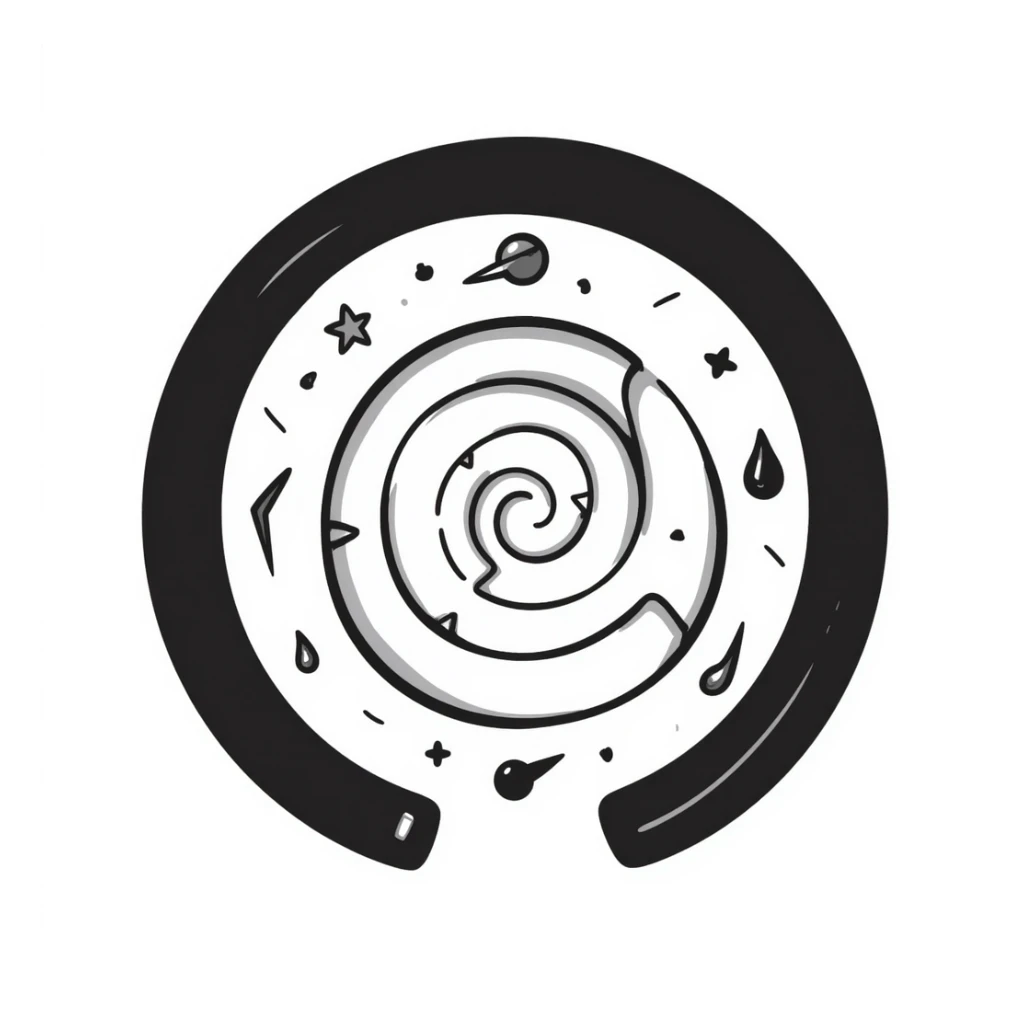 hand-drawn teleportation portal with spiraling vortex and magical symbols sticker