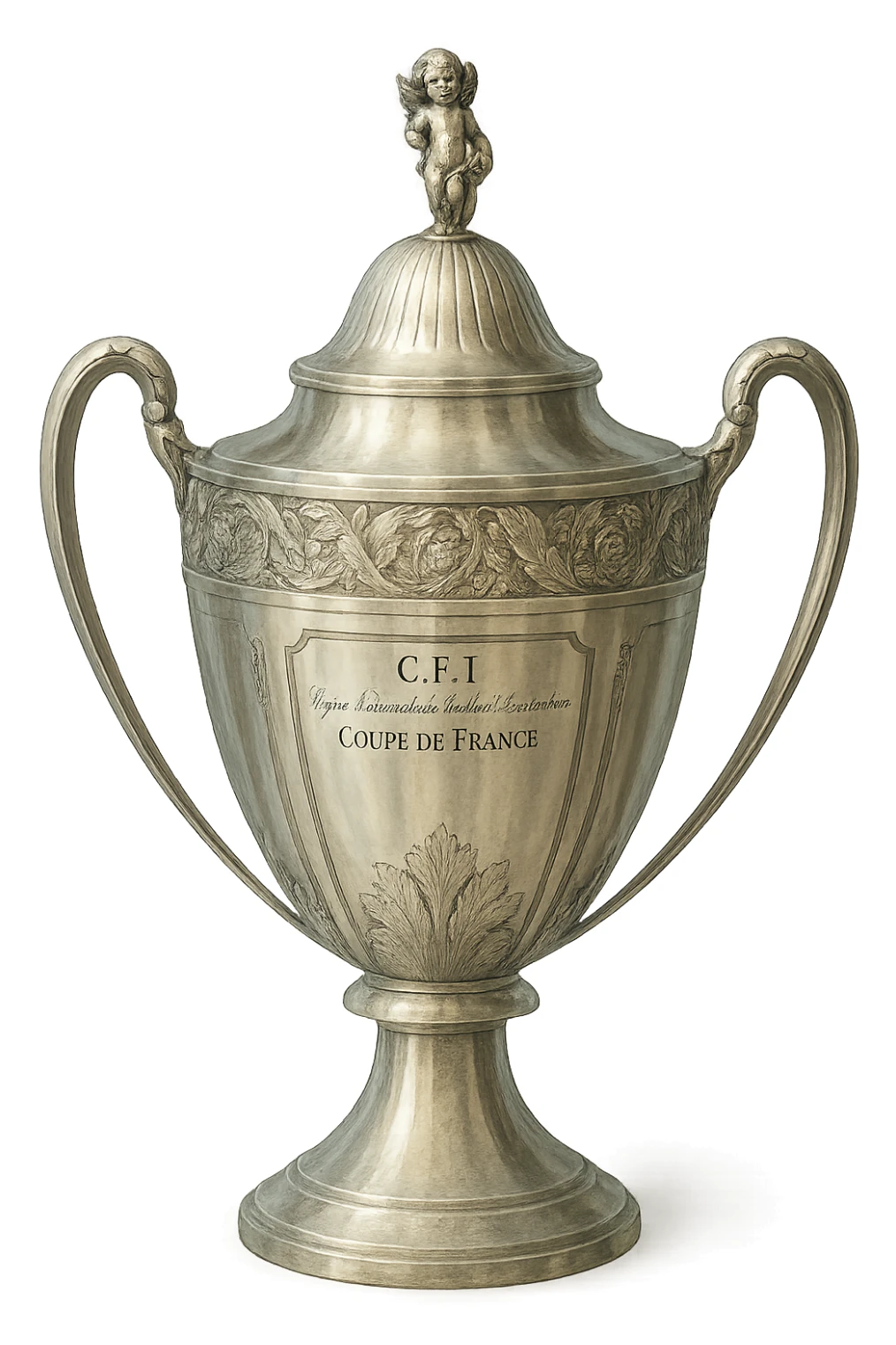 Фотореалистичный и изометричный Coupe de France, объемный чуть слегка рисованный стиль, прозрачный фон sticker