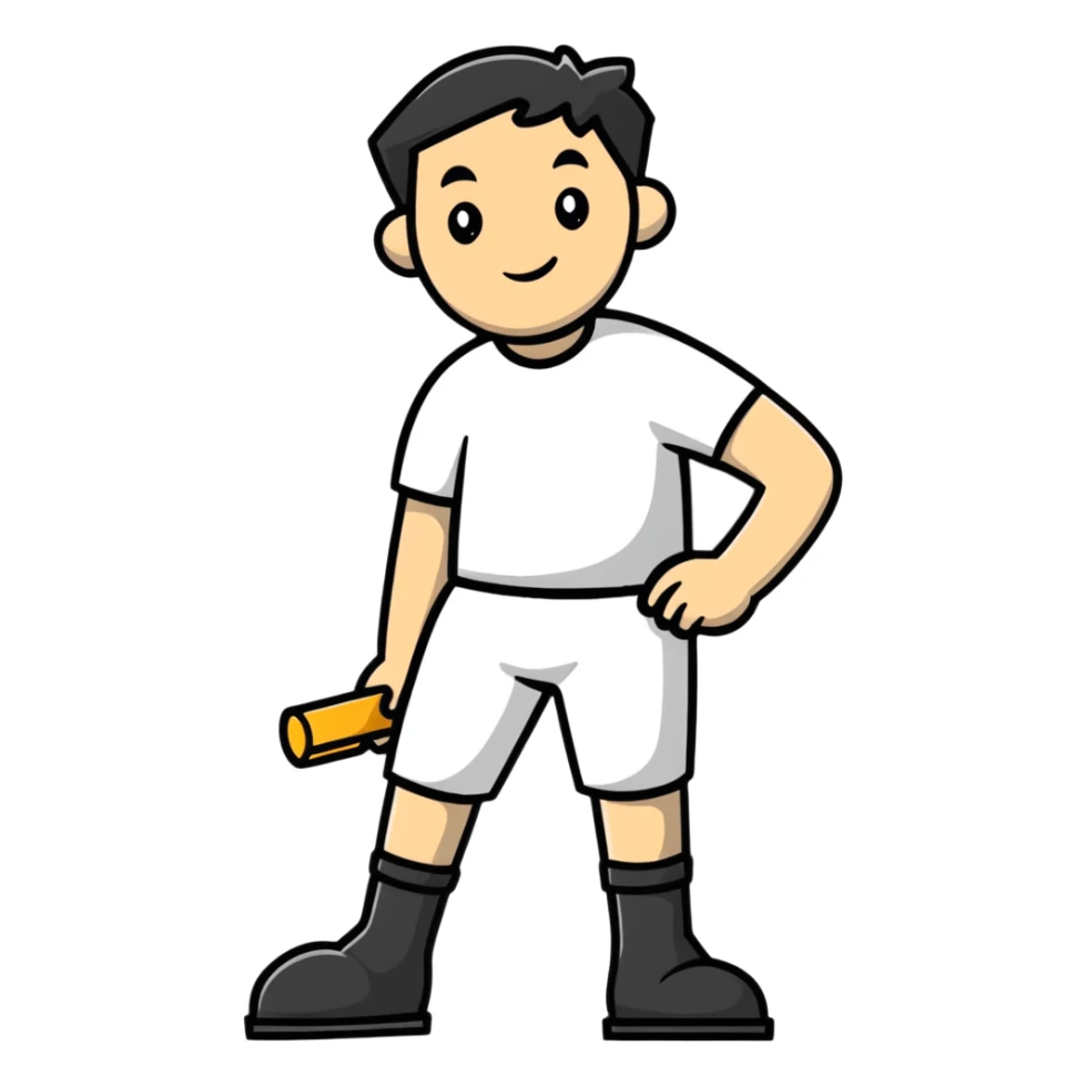 cartoon sticker of a man with a peg leg sticker