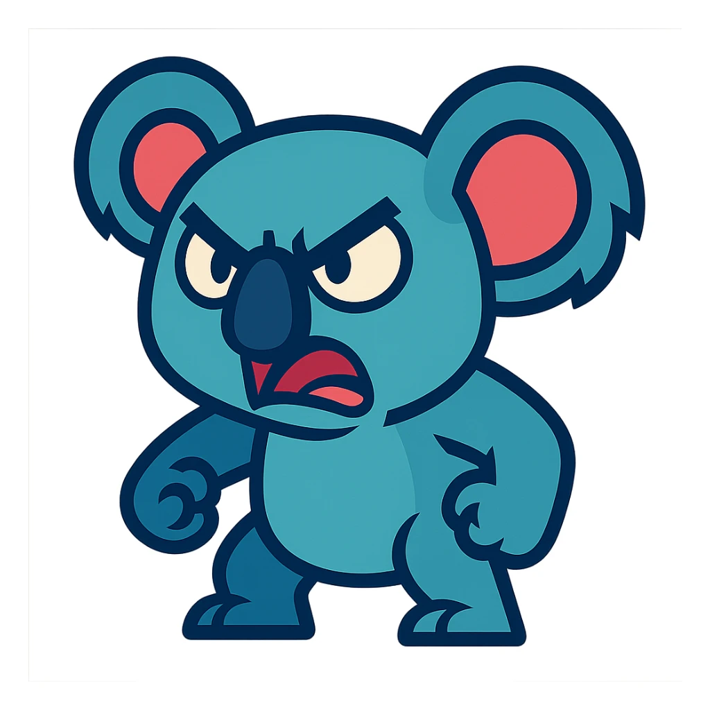 angry koala in vibrant toon style sticker