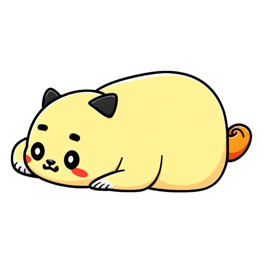 A character named Boksil lying down flat with a disappointed, defeated expression, looking completely discouraged sticker