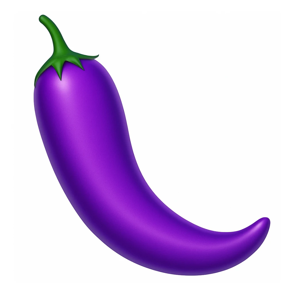 A chili pepper emoji in purple color, vibrant and clear. sticker