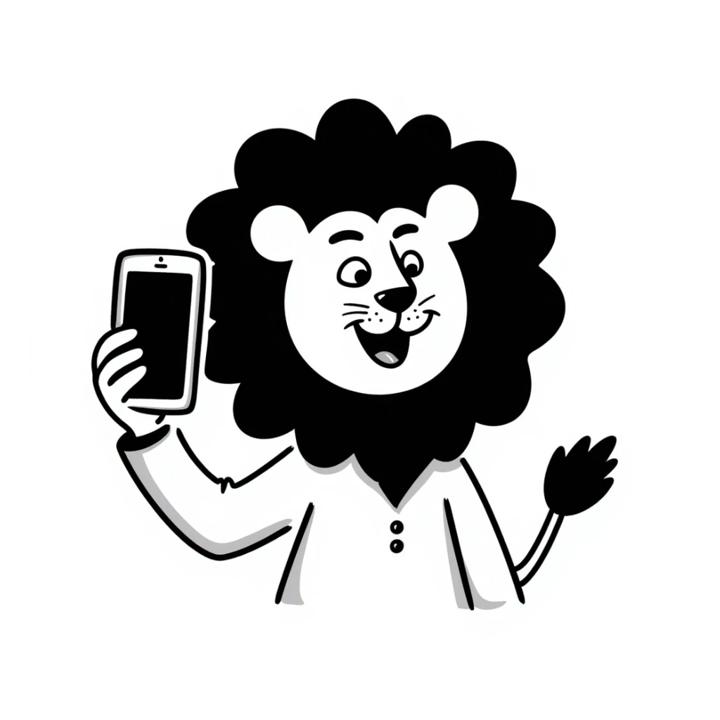 Selfie lion sticker