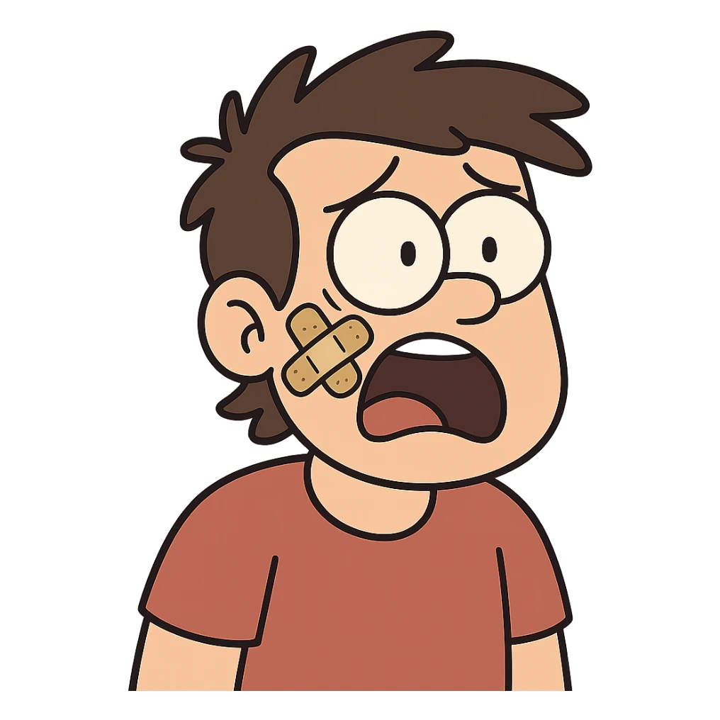 criss-cross plaster, cartoon style, bold lines sticker