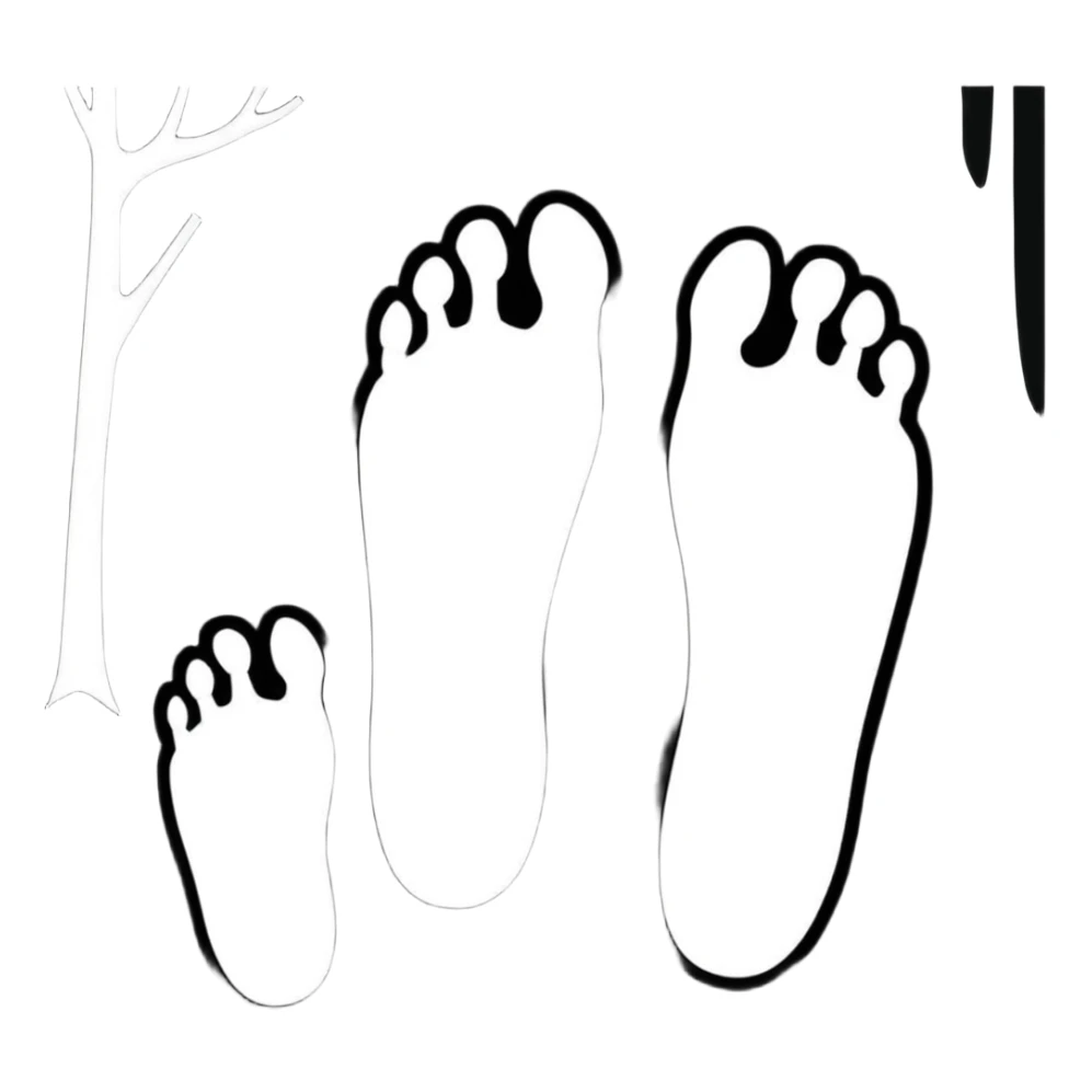 two human foot soles covered in white tree sap sticker