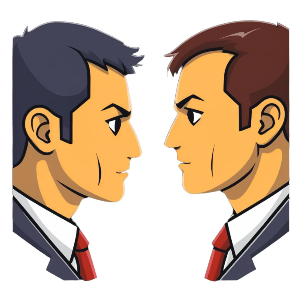 two men, gay couple, breaking up, expressive cartoon sticker style sticker