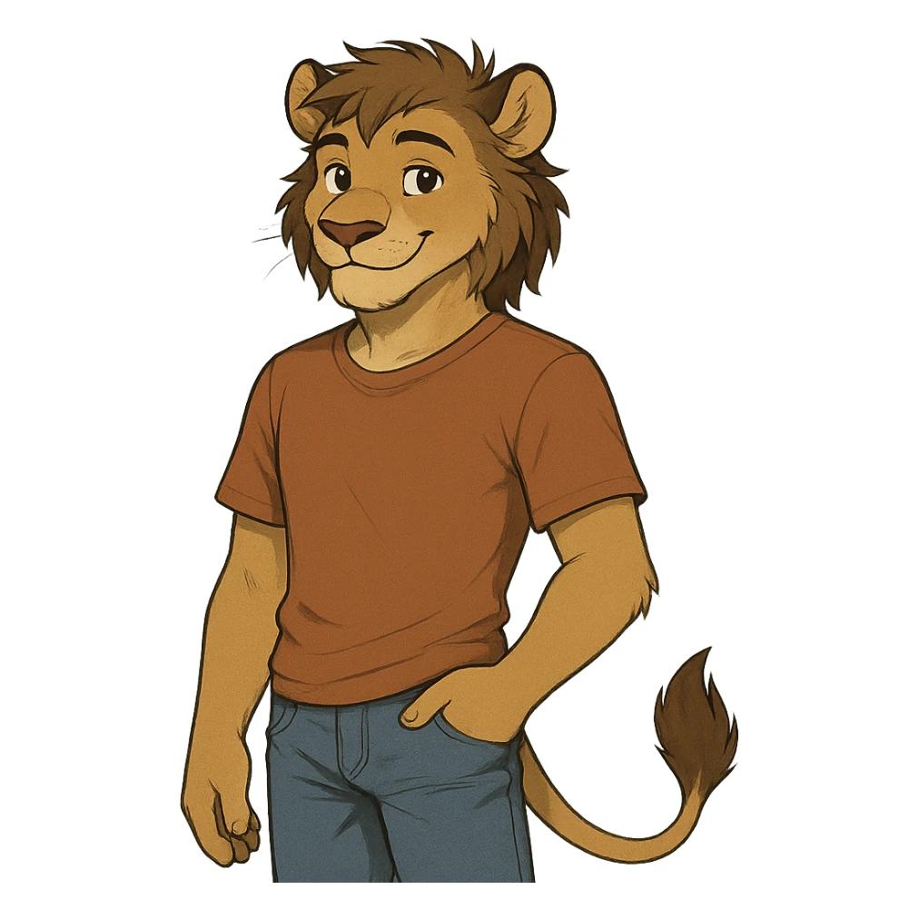 A 20-year-old anthropomorphic lion sticker