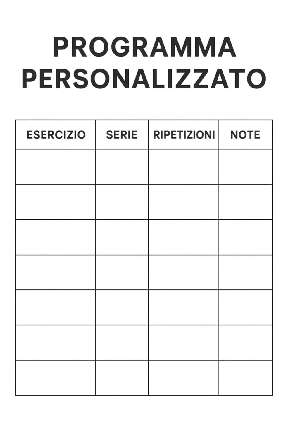 Scheda di allenamento di palestra con scritto "Programma Personalizzato" sticker