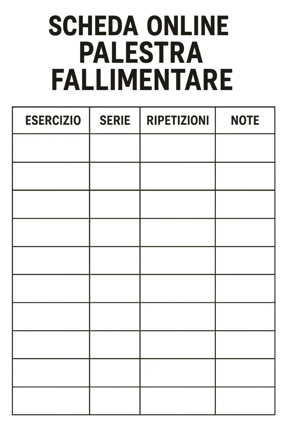 Scheda online palestra fallimentare  foglio in italiano sticker