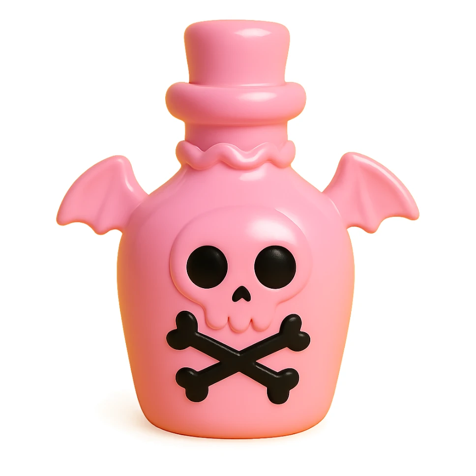 pink goth potion bottle, collectible and gothic sticker