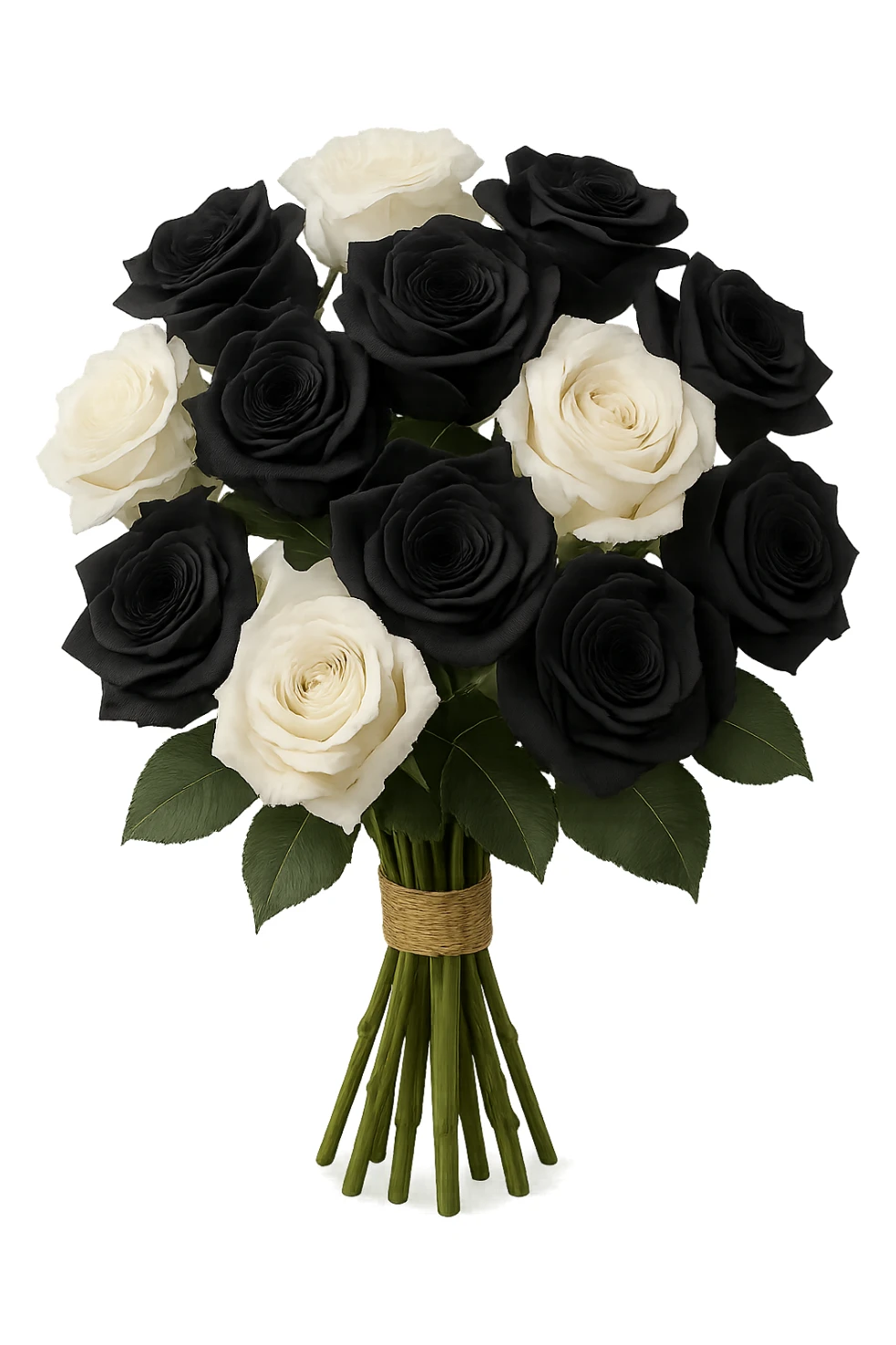 bouquet of white and black roses , remove background sticker