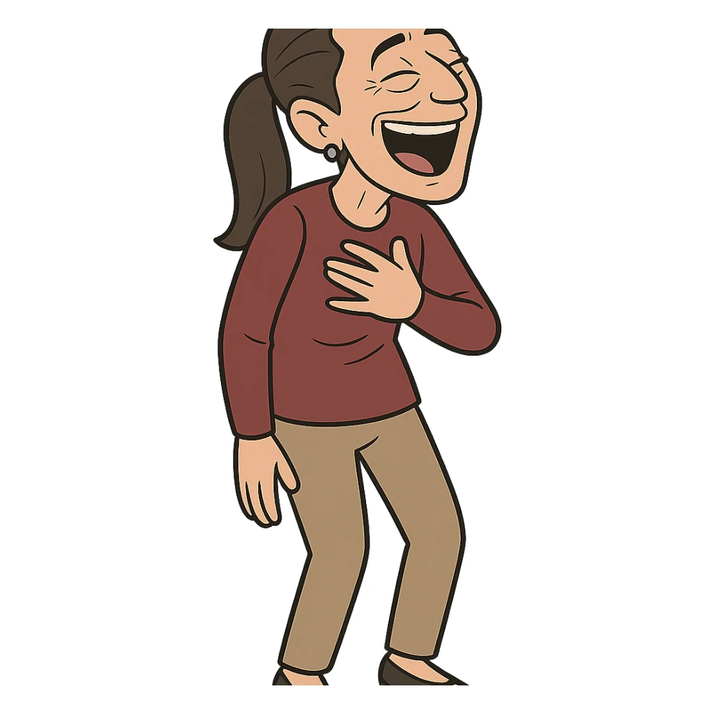 Claudia Sheinbaum full body laughing cartoon style sticker