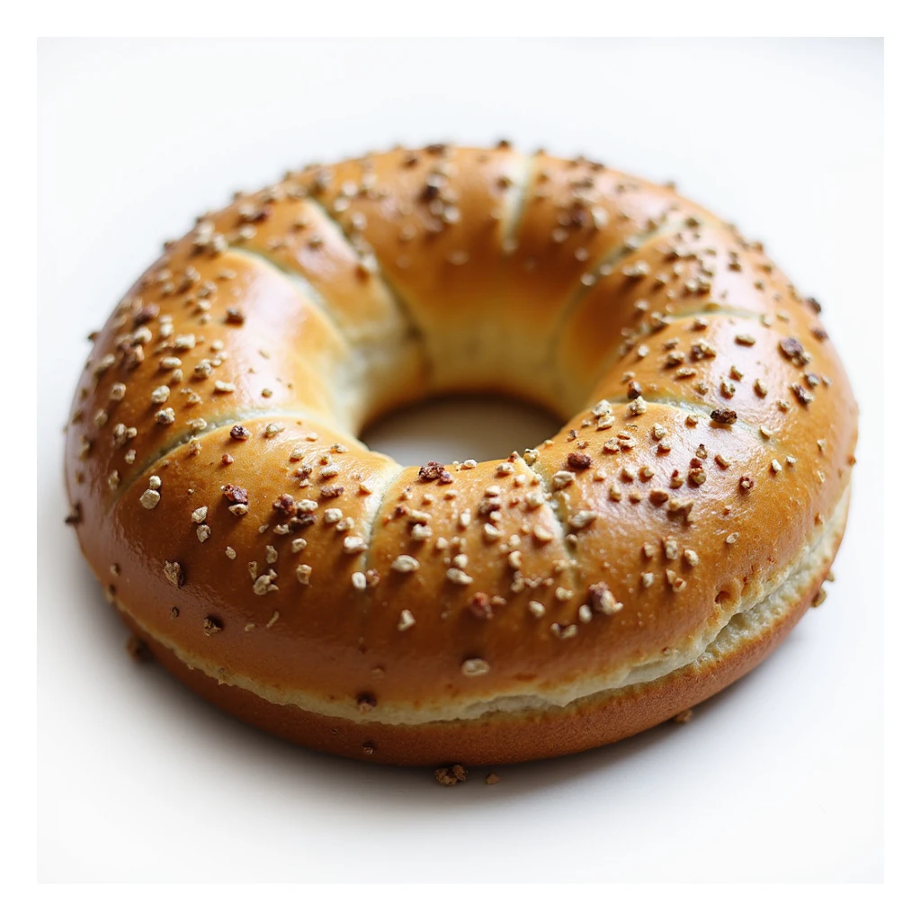 a bagel, realistic style, detailed, photorealistic sticker