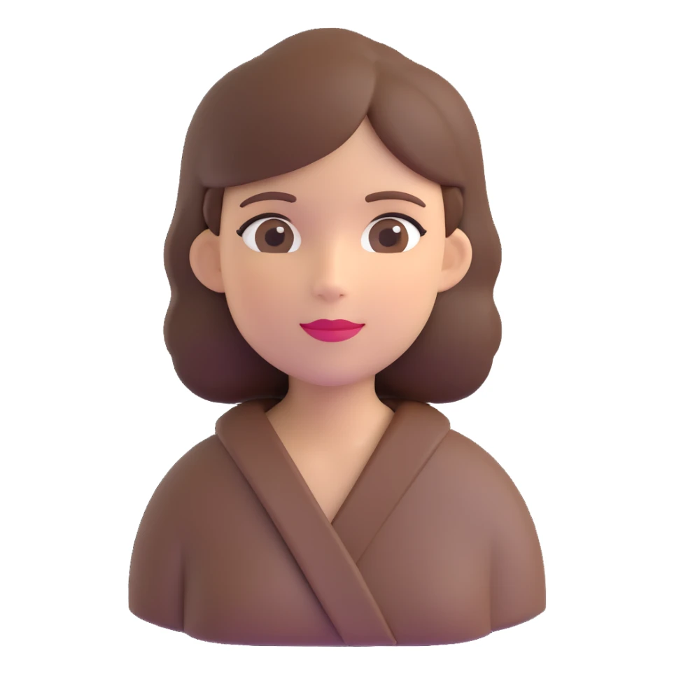 a friendly and approachable mom with brown hair sticker