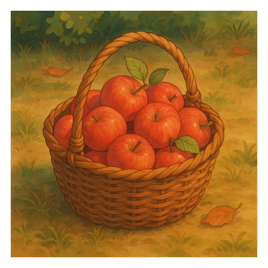 cozy basket of apples after apple picking sticker