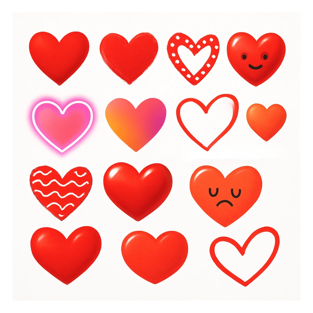 show more heart style sticker