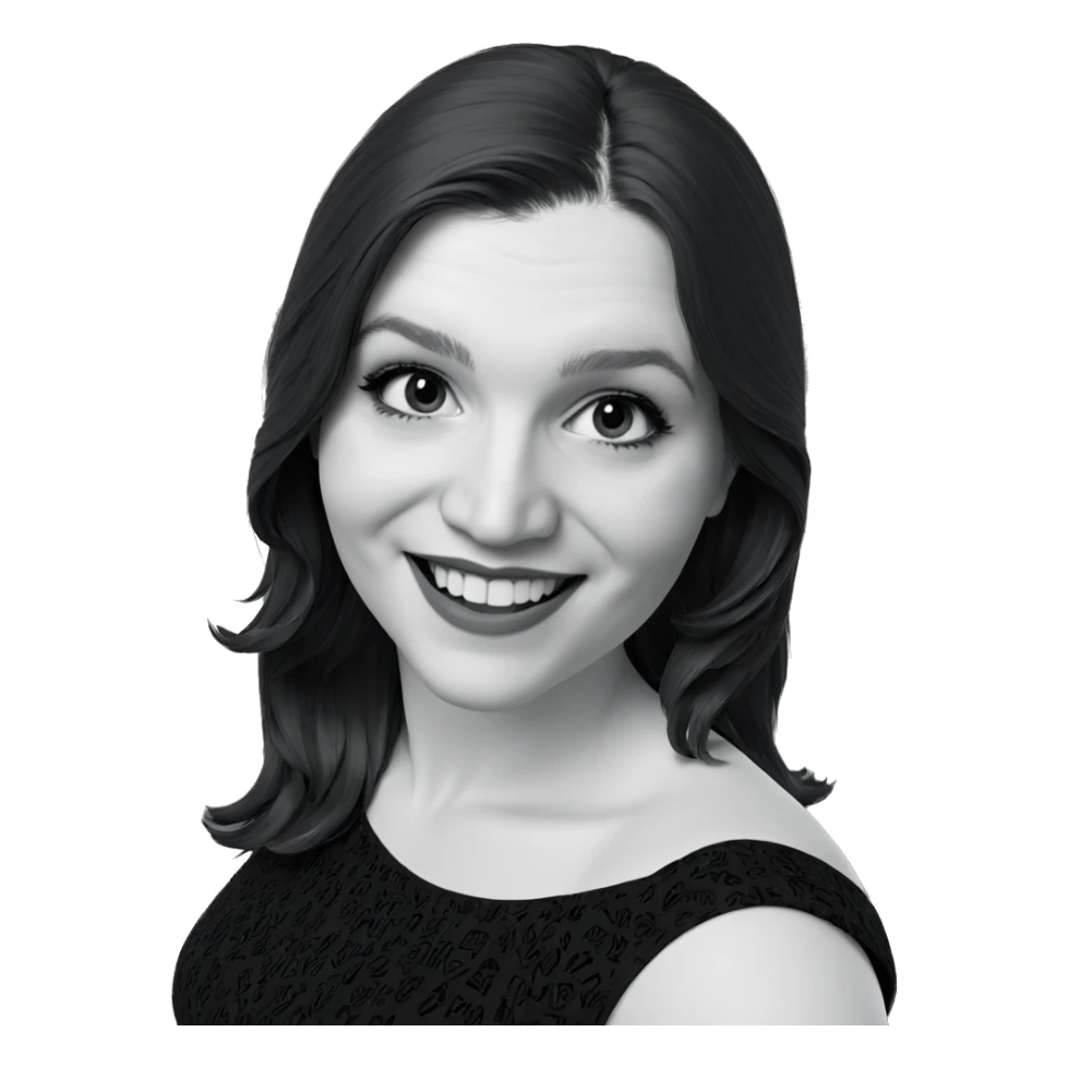 smiling girl in monochrome dress sticker