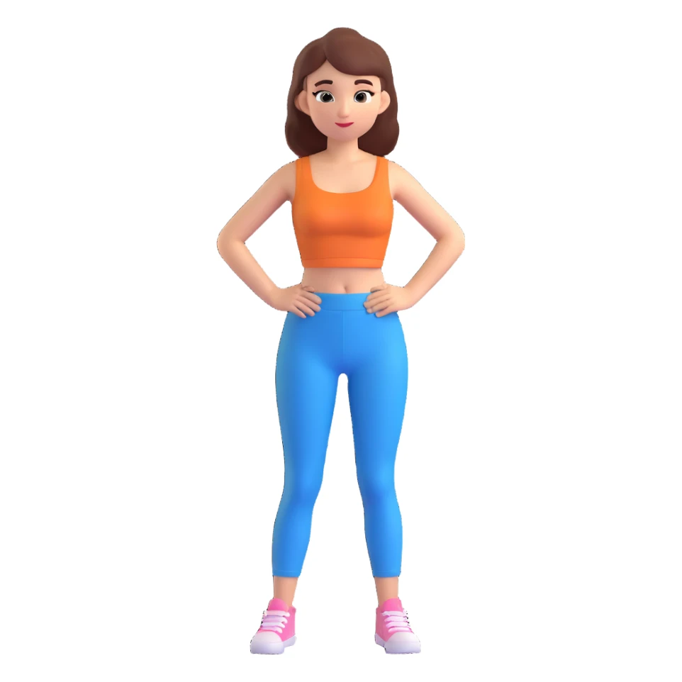 girl wearing a crop top, modern style, casual pose sticker