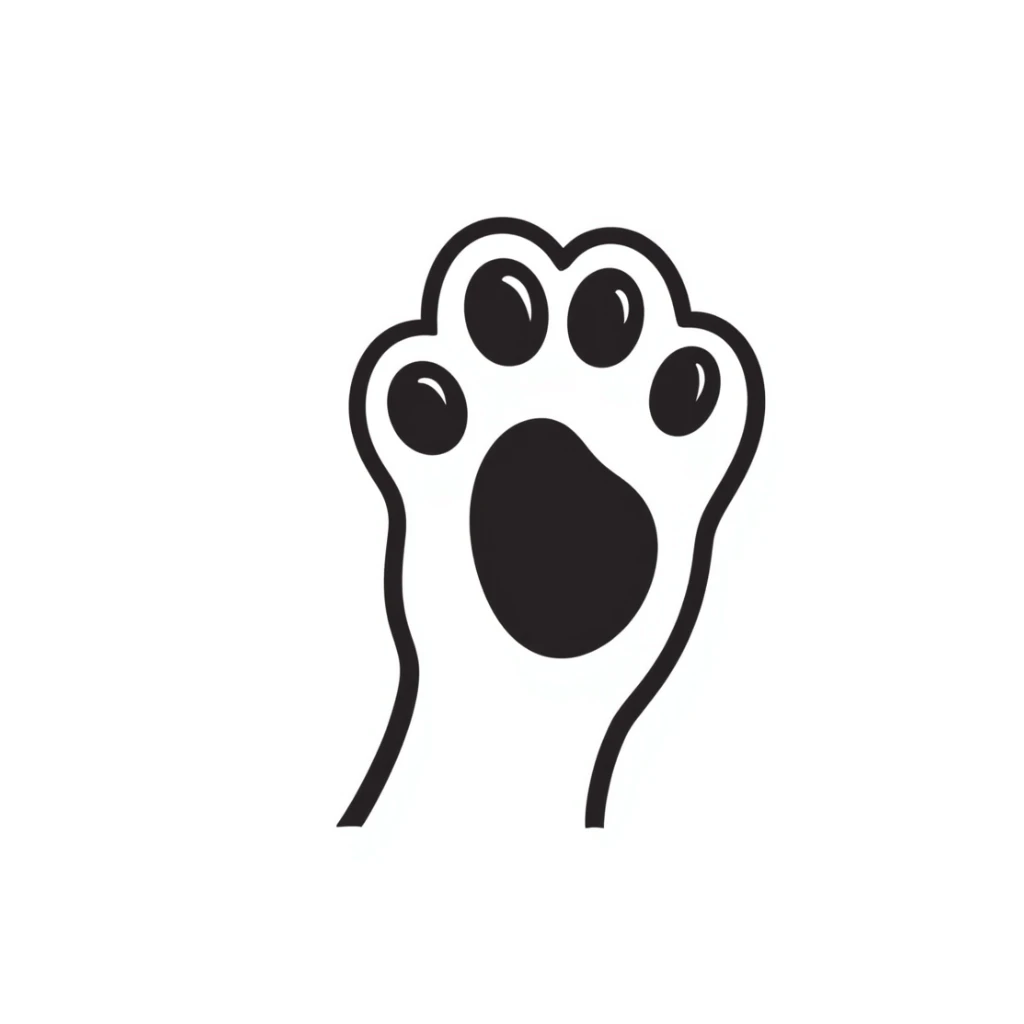 simple sketch of a cat's foot with toe beans sticker