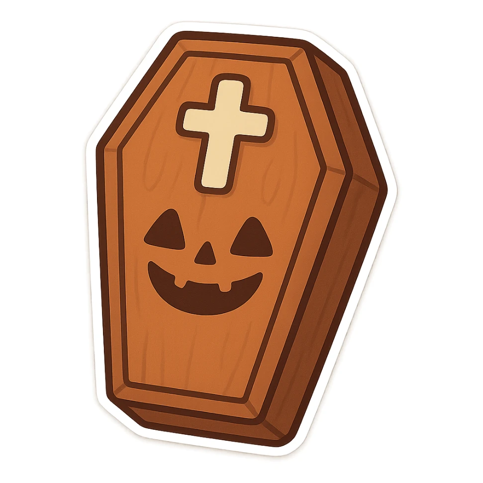Halloween coffin , remove background sticker
