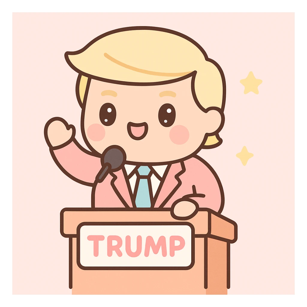 Donald Trump speaking at a rally sticker