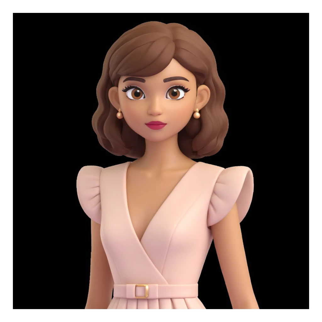 Zendaya as a classic 3D Disney princess, expressive and charming, large eyes, soft lighting, smooth skin, detailed hair, elegant dress, classic Disney look sticker