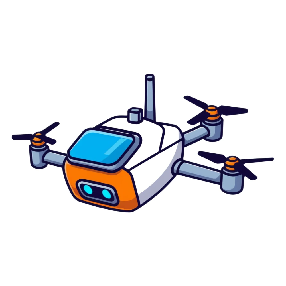 Murder Drones N character, robotic drone with menacing blue eyes, metallic body with blue accents sticker