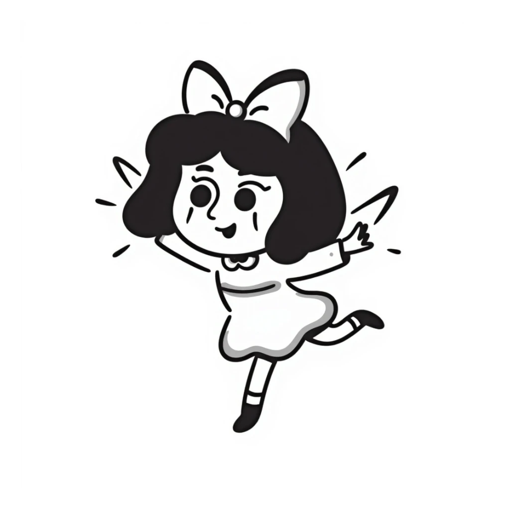 A cute fairytale character flying and crying because she is so happy sticker