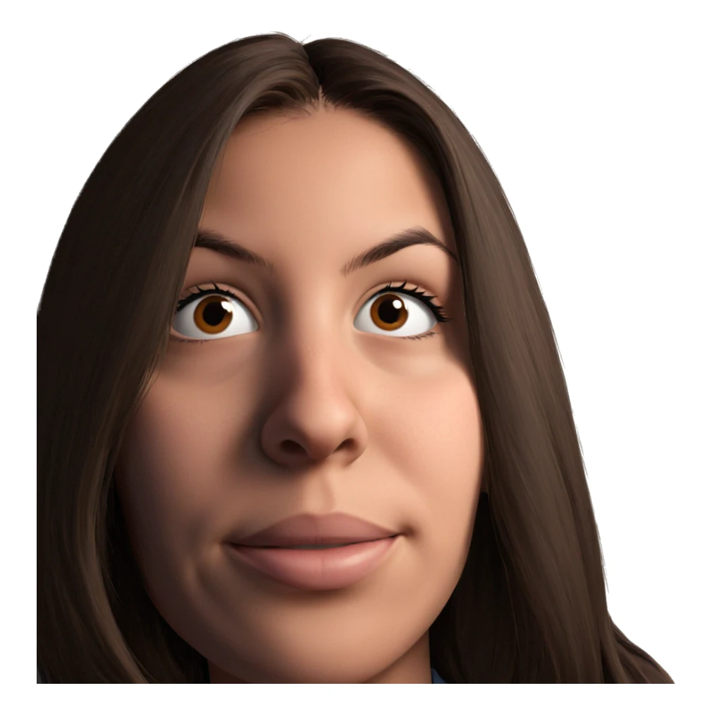 smiling girl with brown hair sticker