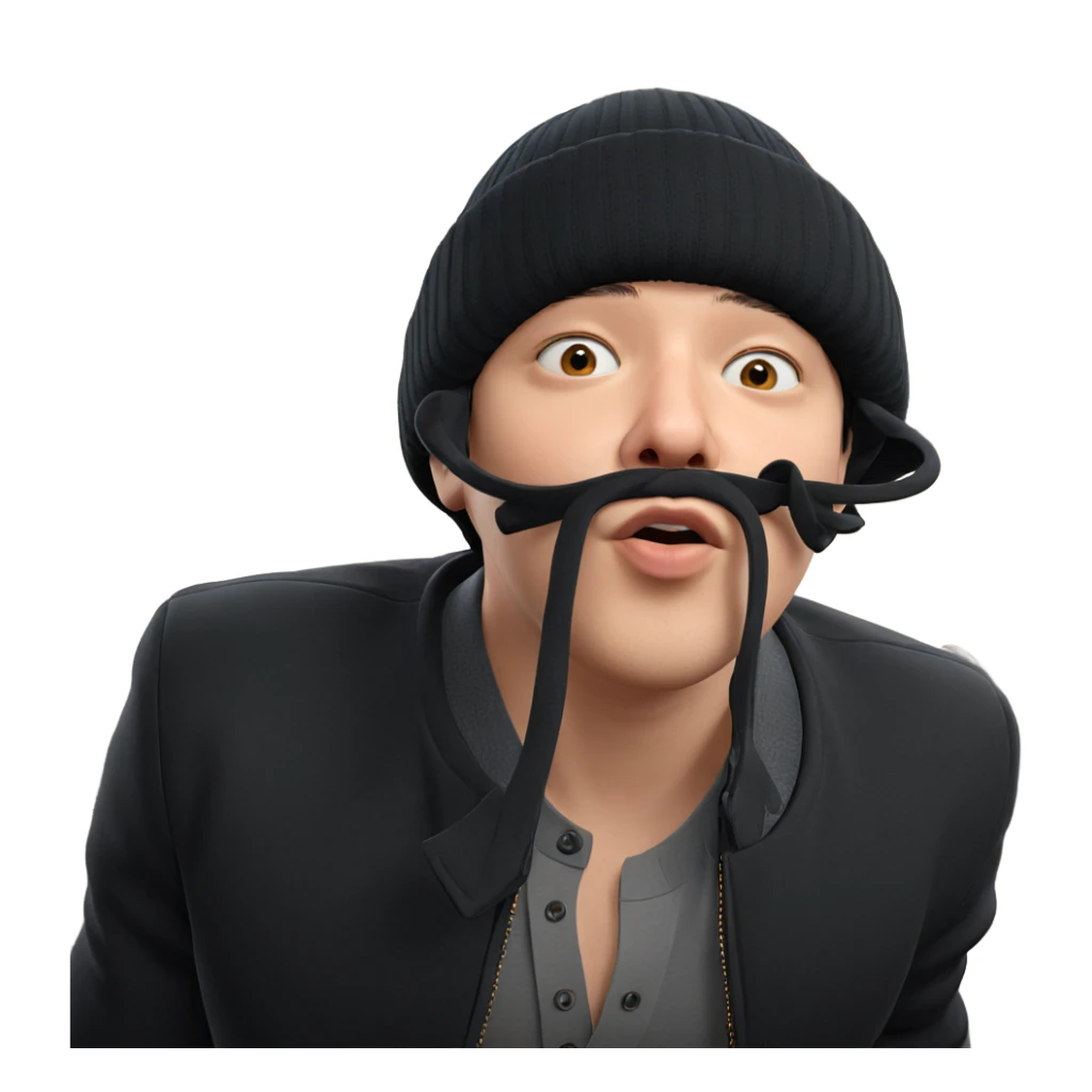 curious boy in a hat sticker