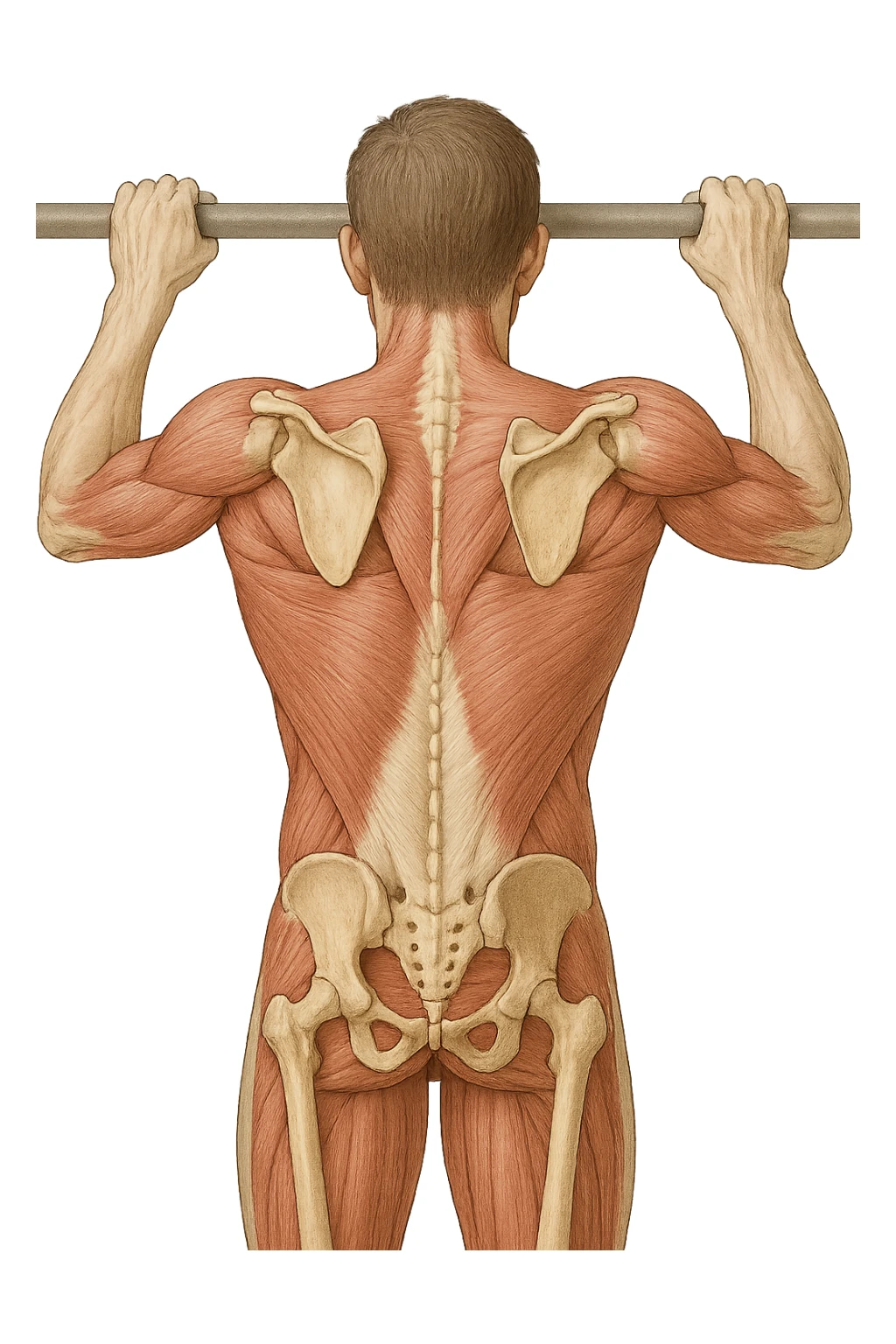 vista delle scapole durante le trazioni, visione anatomica sticker