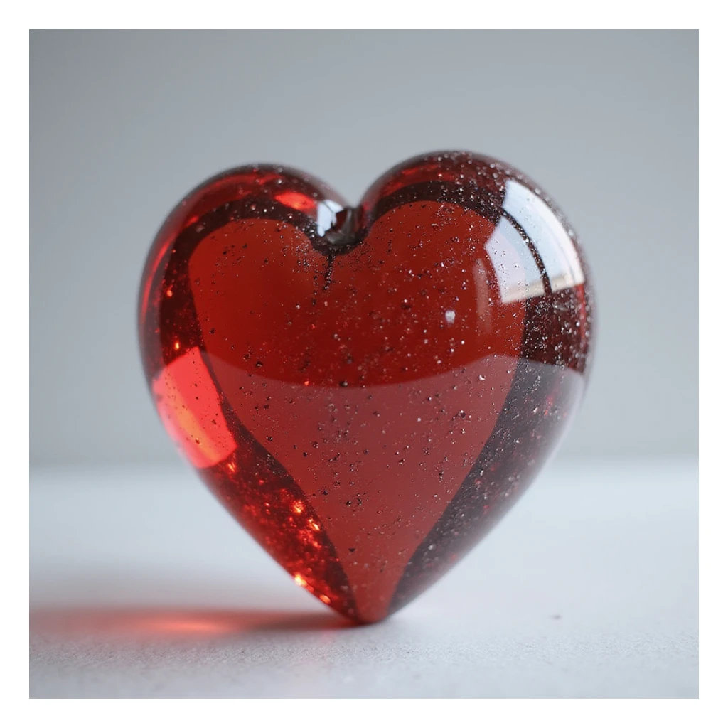 heart with a glass texture, photorealistic style sticker