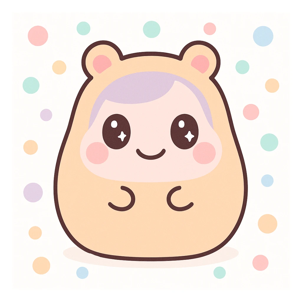 hamster with your face, body is a potato, kawaii style, cute sticker
