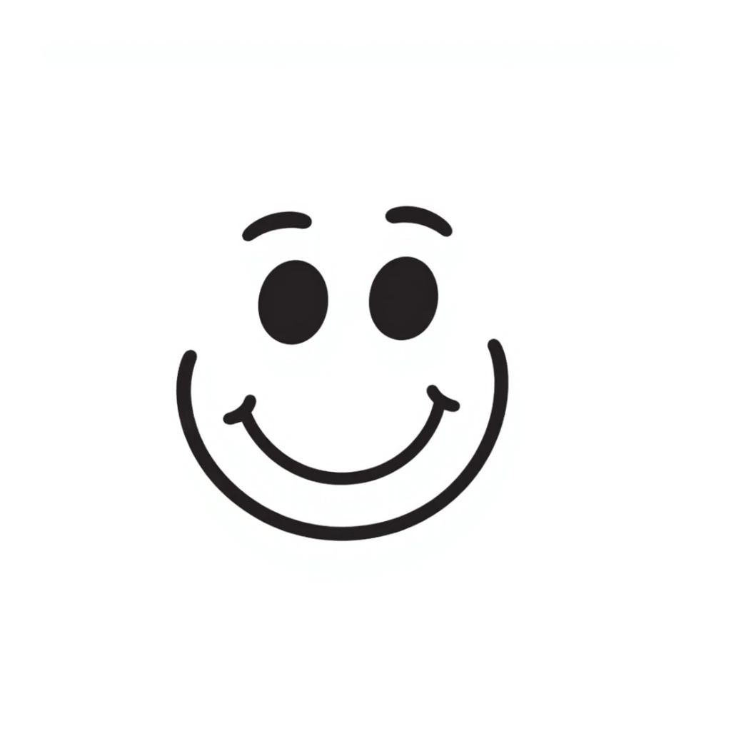 hand-drawn doodle style smiley face sticker