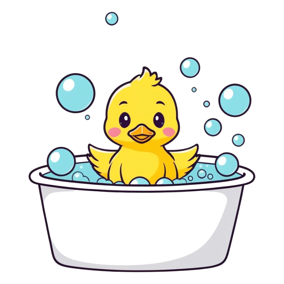  Tub of cute ducks sticker