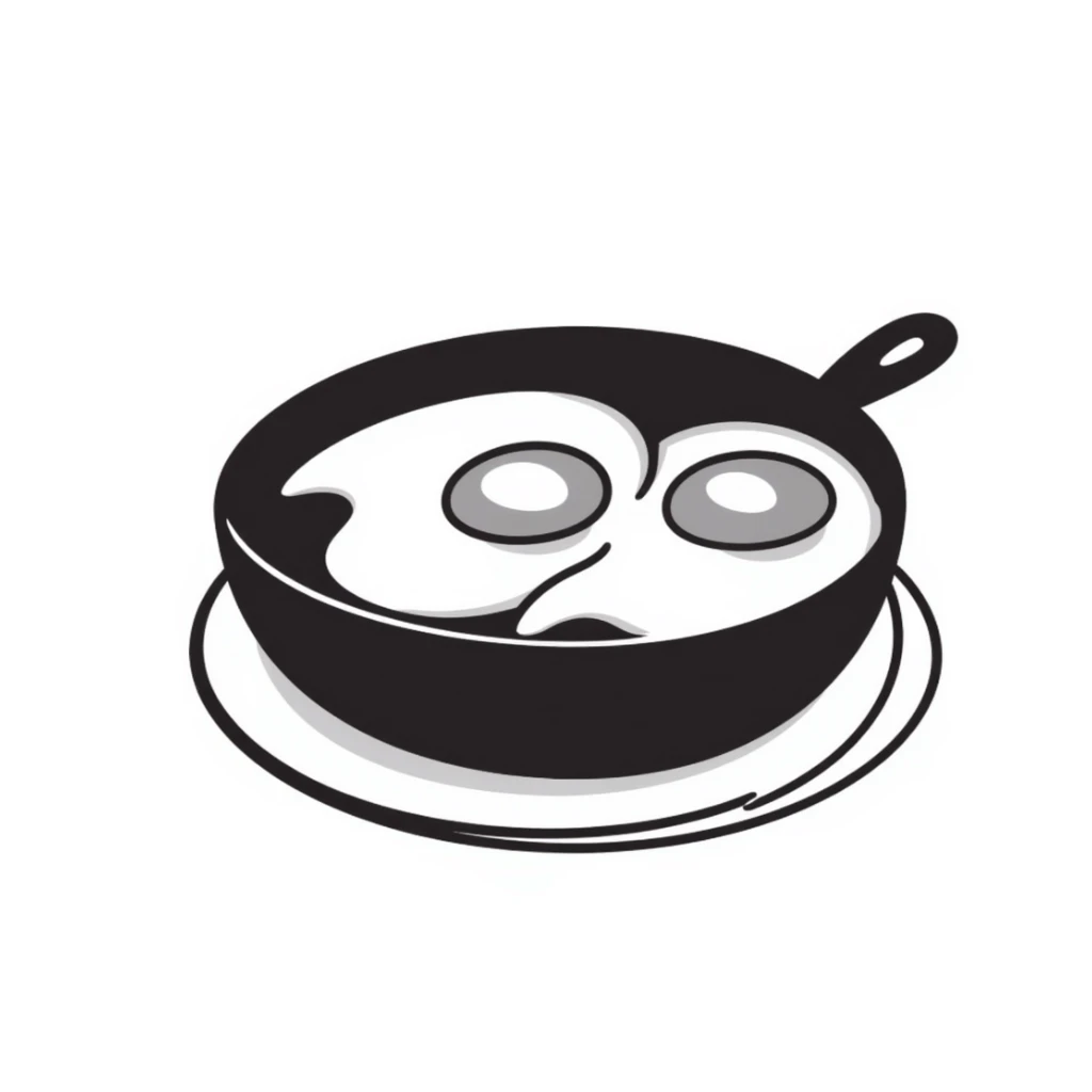 hand-drawn doodle of fried eggs sticker