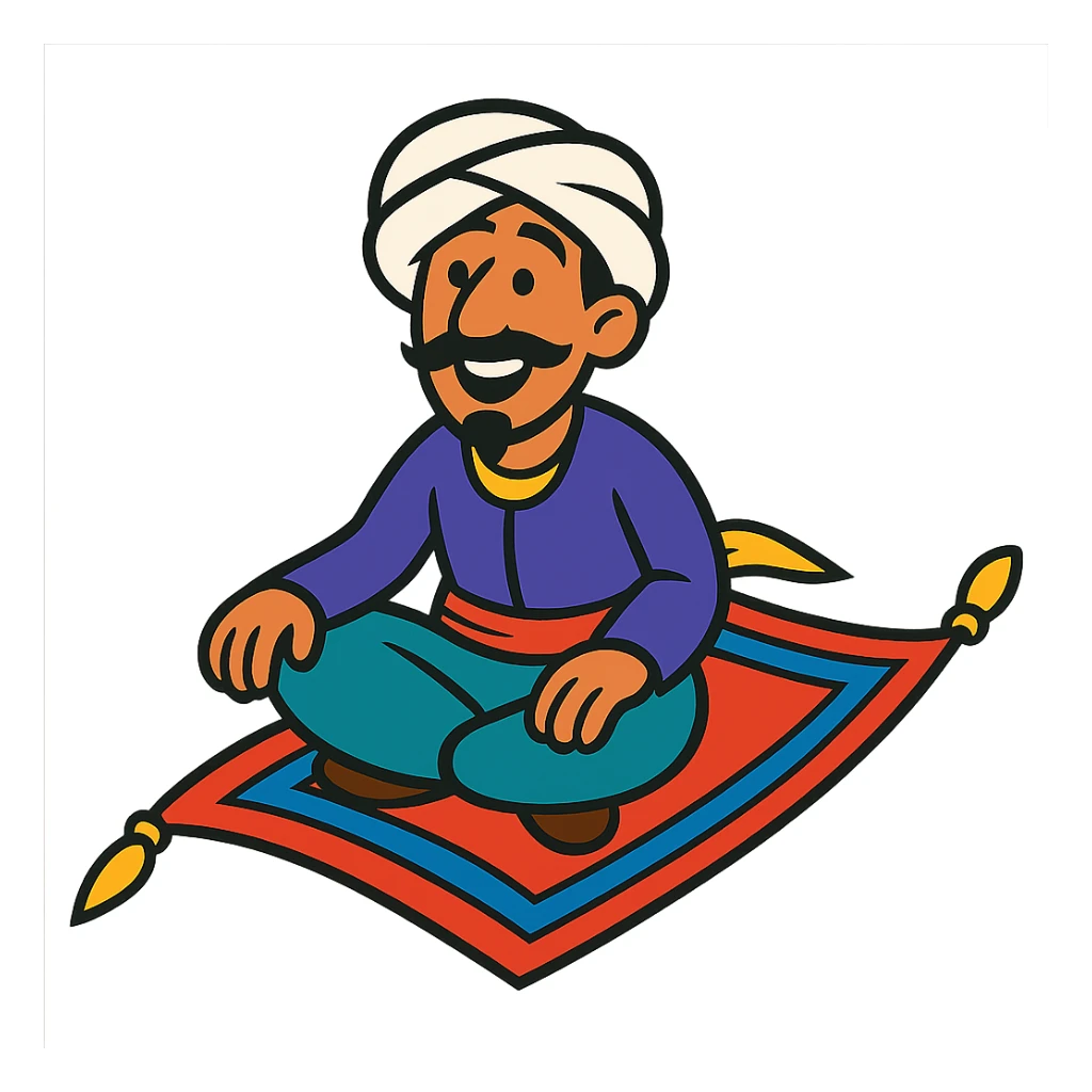 personnage arabe sur un tapis volant sticker