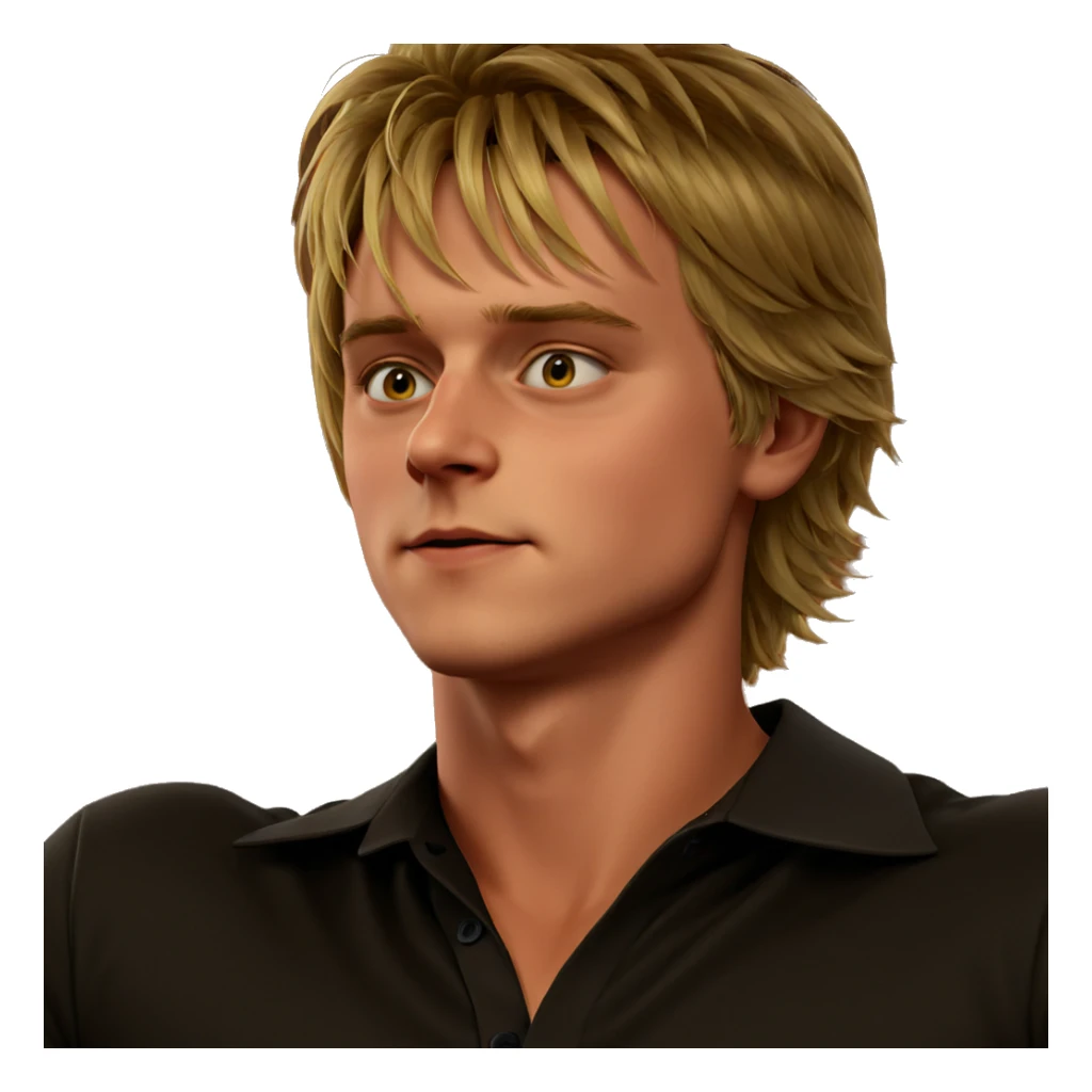 blonde boy portrait with focus sticker